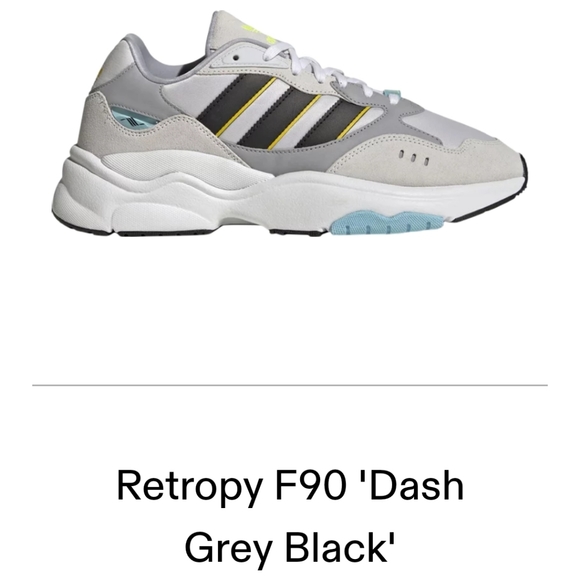 Adidas Retropy F90 Dash Grey Black US M6 W7 NWT - Picture 7 of 10